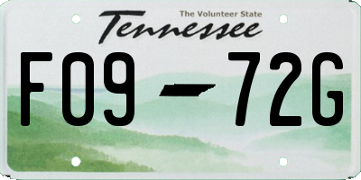 TN license plate F0972G