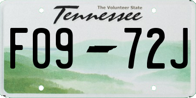 TN license plate F0972J