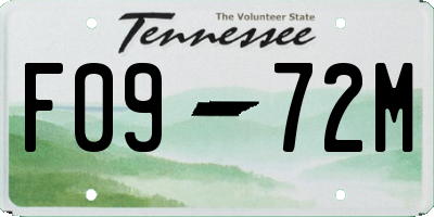 TN license plate F0972M