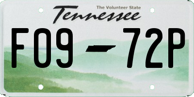TN license plate F0972P