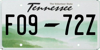 TN license plate F0972Z