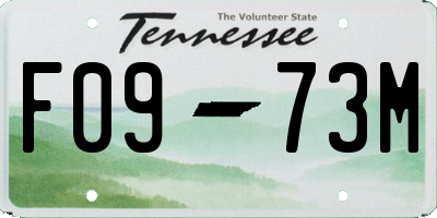 TN license plate F0973M