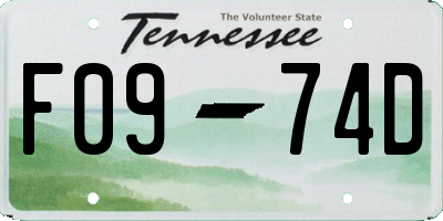 TN license plate F0974D