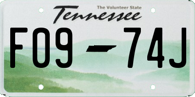 TN license plate F0974J