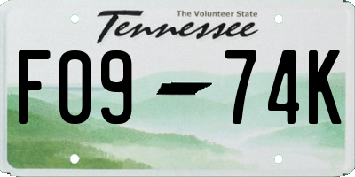 TN license plate F0974K