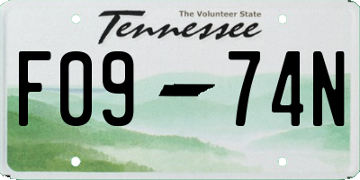 TN license plate F0974N