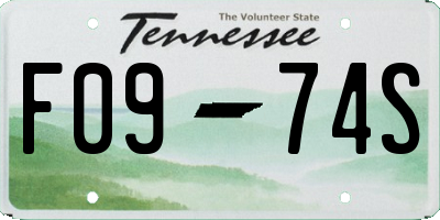 TN license plate F0974S