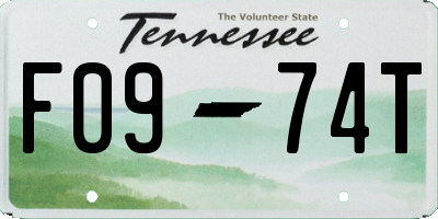 TN license plate F0974T