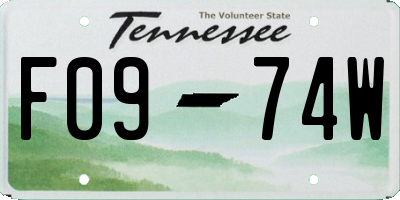 TN license plate F0974W
