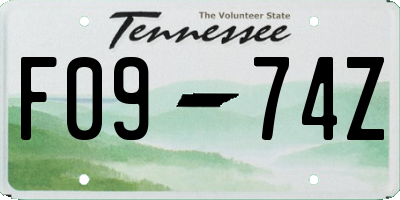 TN license plate F0974Z