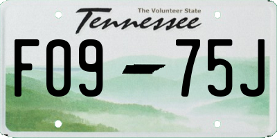 TN license plate F0975J