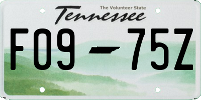 TN license plate F0975Z