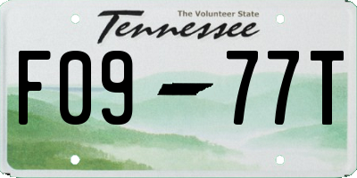 TN license plate F0977T