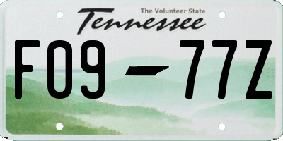 TN license plate F0977Z