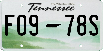 TN license plate F0978S