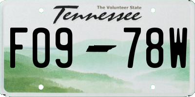 TN license plate F0978W
