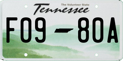TN license plate F0980A