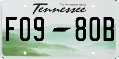 TN license plate F0980B