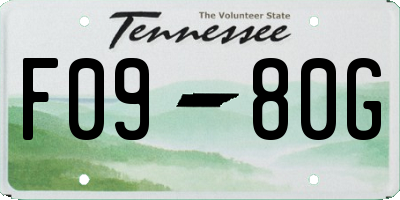 TN license plate F0980G
