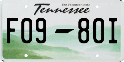 TN license plate F0980I