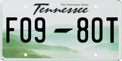 TN license plate F0980T