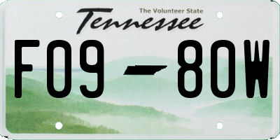 TN license plate F0980W