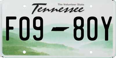 TN license plate F0980Y