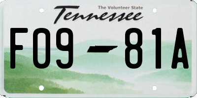 TN license plate F0981A