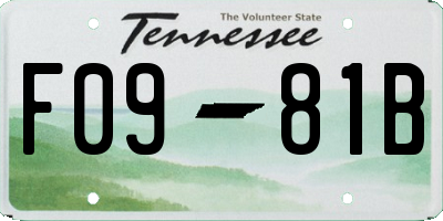 TN license plate F0981B