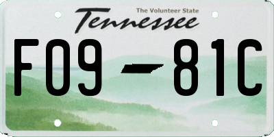 TN license plate F0981C