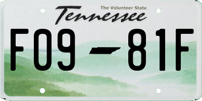 TN license plate F0981F