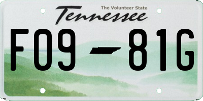 TN license plate F0981G