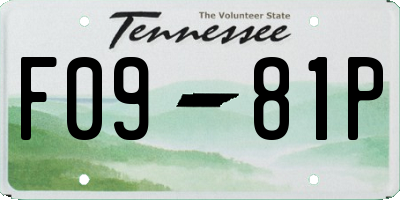 TN license plate F0981P