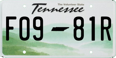 TN license plate F0981R