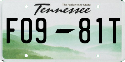 TN license plate F0981T