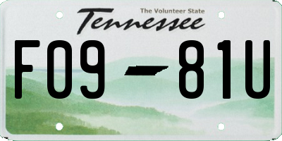 TN license plate F0981U