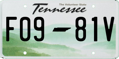 TN license plate F0981V
