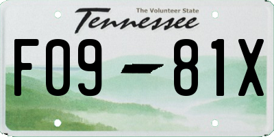 TN license plate F0981X