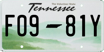 TN license plate F0981Y