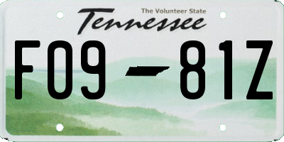 TN license plate F0981Z
