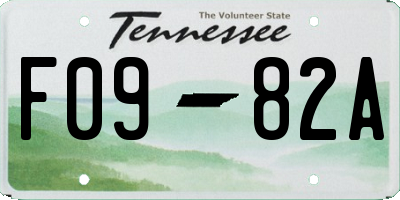 TN license plate F0982A