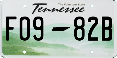 TN license plate F0982B