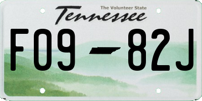TN license plate F0982J
