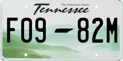 TN license plate F0982M