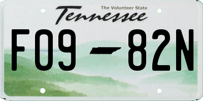 TN license plate F0982N
