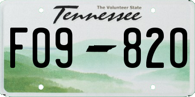 TN license plate F0982O