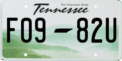 TN license plate F0982U