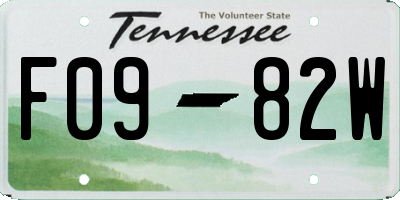 TN license plate F0982W