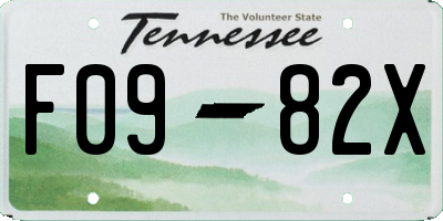 TN license plate F0982X