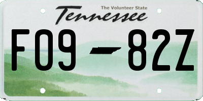 TN license plate F0982Z